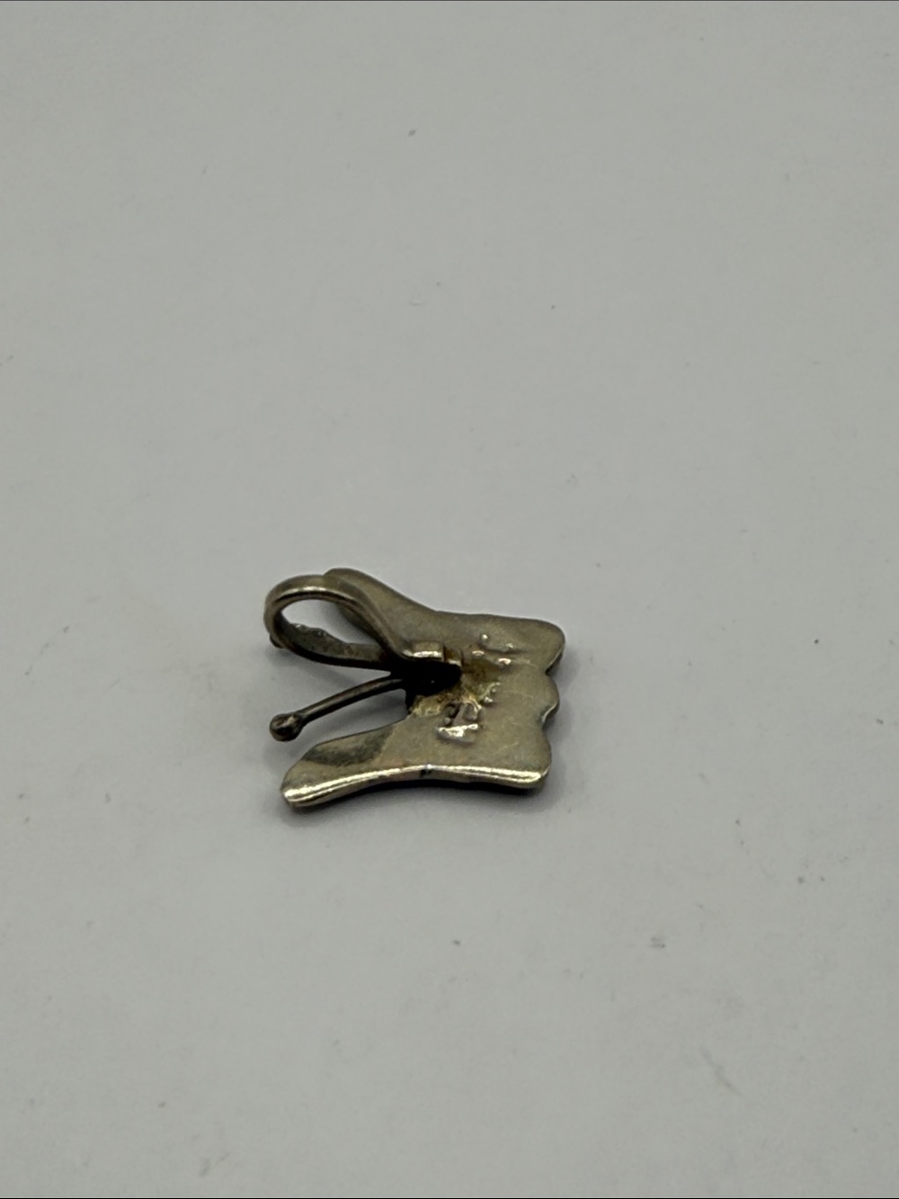 Vintage Alpaca Mexico Small Dainty Abalone Butterfly Silver Pendant - Picture 3 of 4